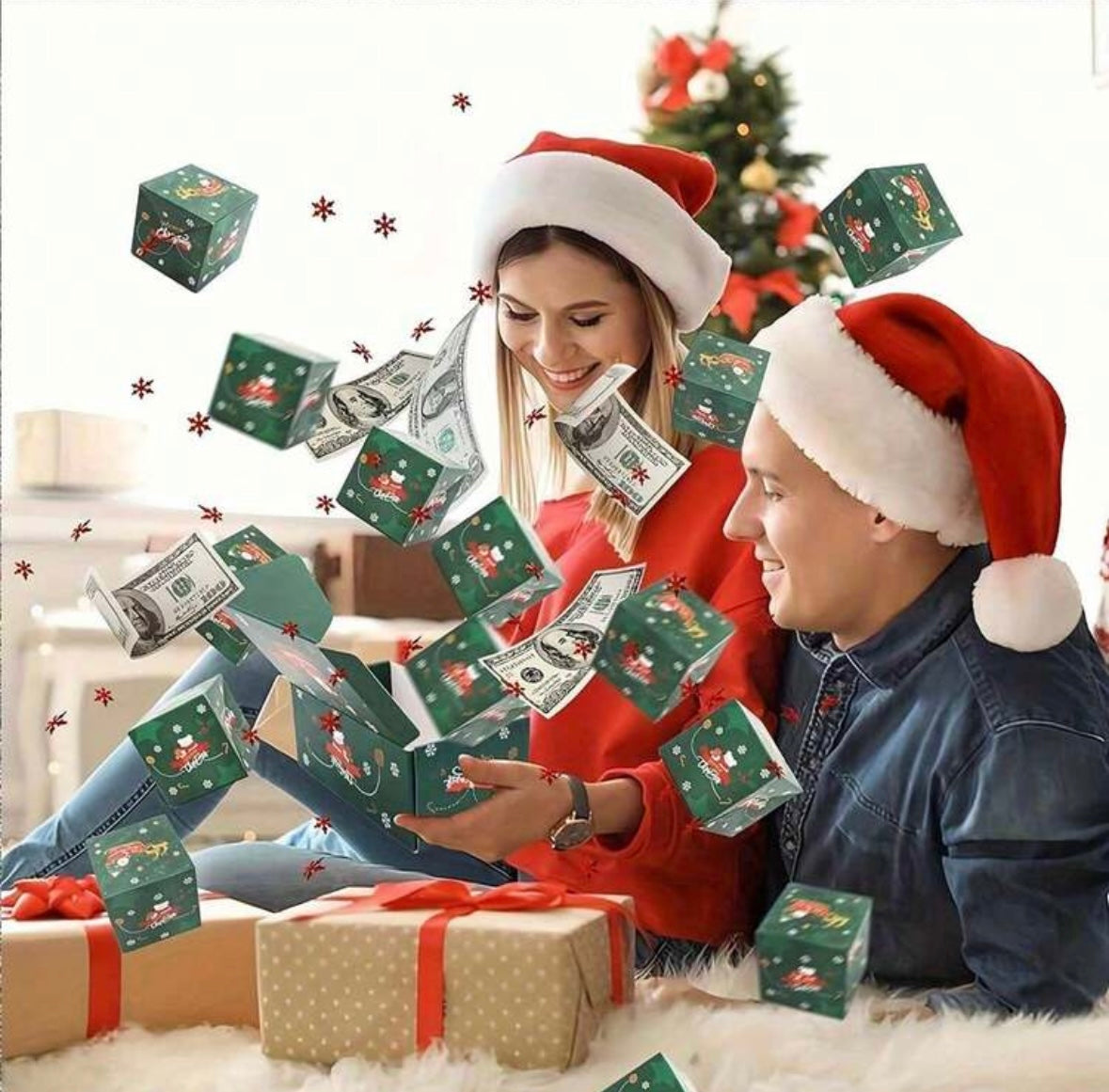 Caja explosiva navideña