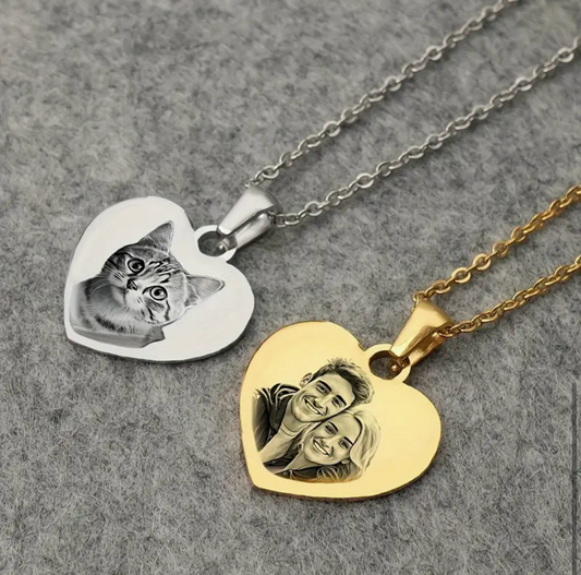 Collar corazón con imagen personalizada