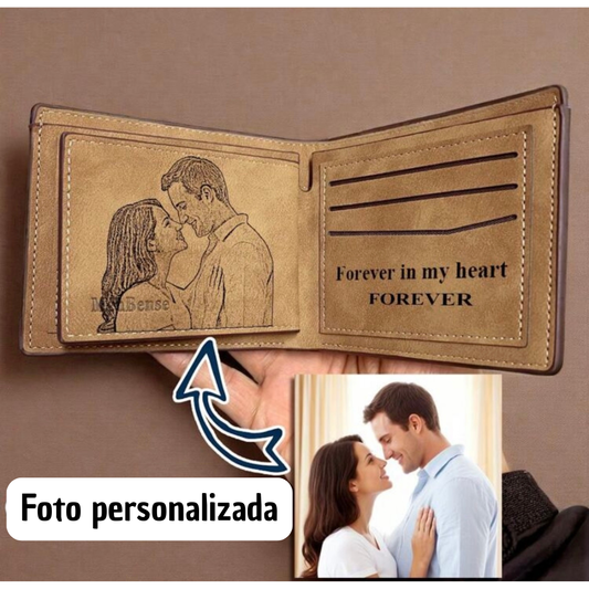 Billetera con grabado personalizado