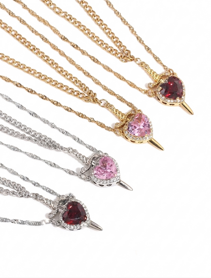 Set 2 collares CORAZÓN Y ESPADA