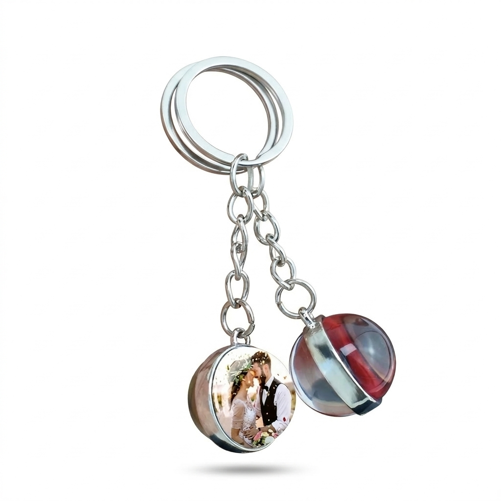 Llavero esfera de cristal personalizado con foto