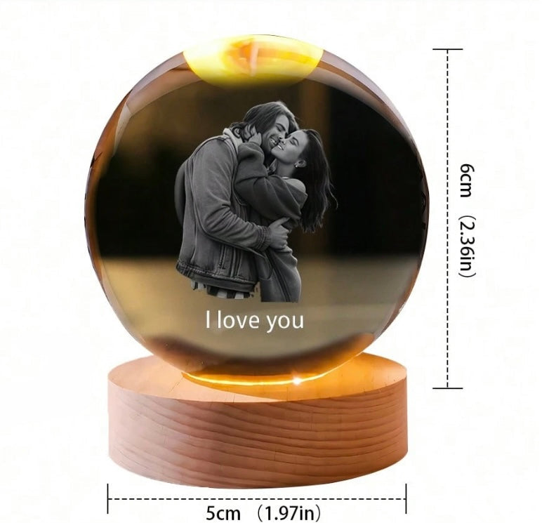 Esfera de cristal - Imagen y texto personalizado