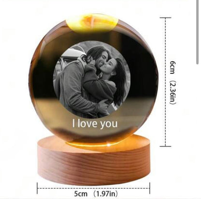 Esfera de cristal - Imagen y texto personalizado