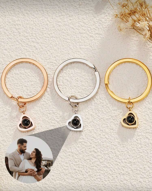 Llavero corazón con proyección de foto - Personalizado