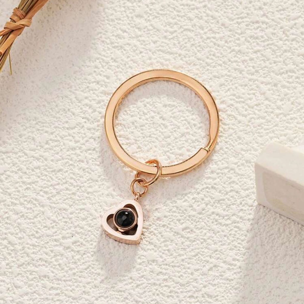 Llavero corazón con proyección de foto - Personalizado