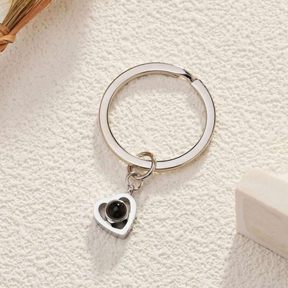 Llavero corazón con proyección de foto - Personalizado