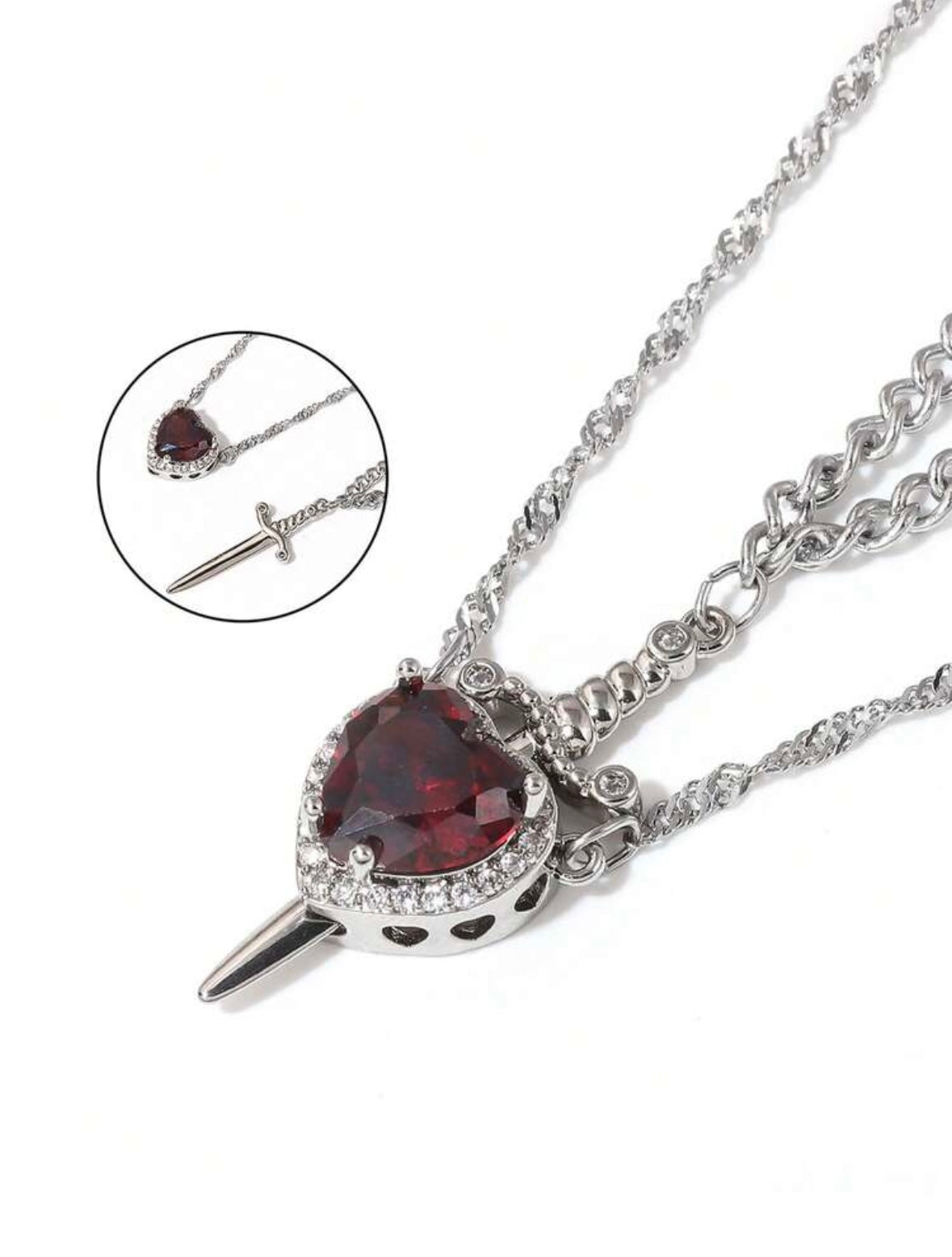 Set 2 collares CORAZÓN Y ESPADA