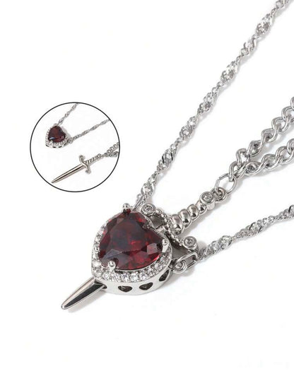 Set 2 collares CORAZÓN Y ESPADA