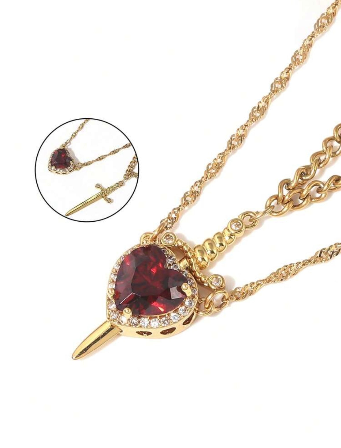 Set 2 collares CORAZÓN Y ESPADA