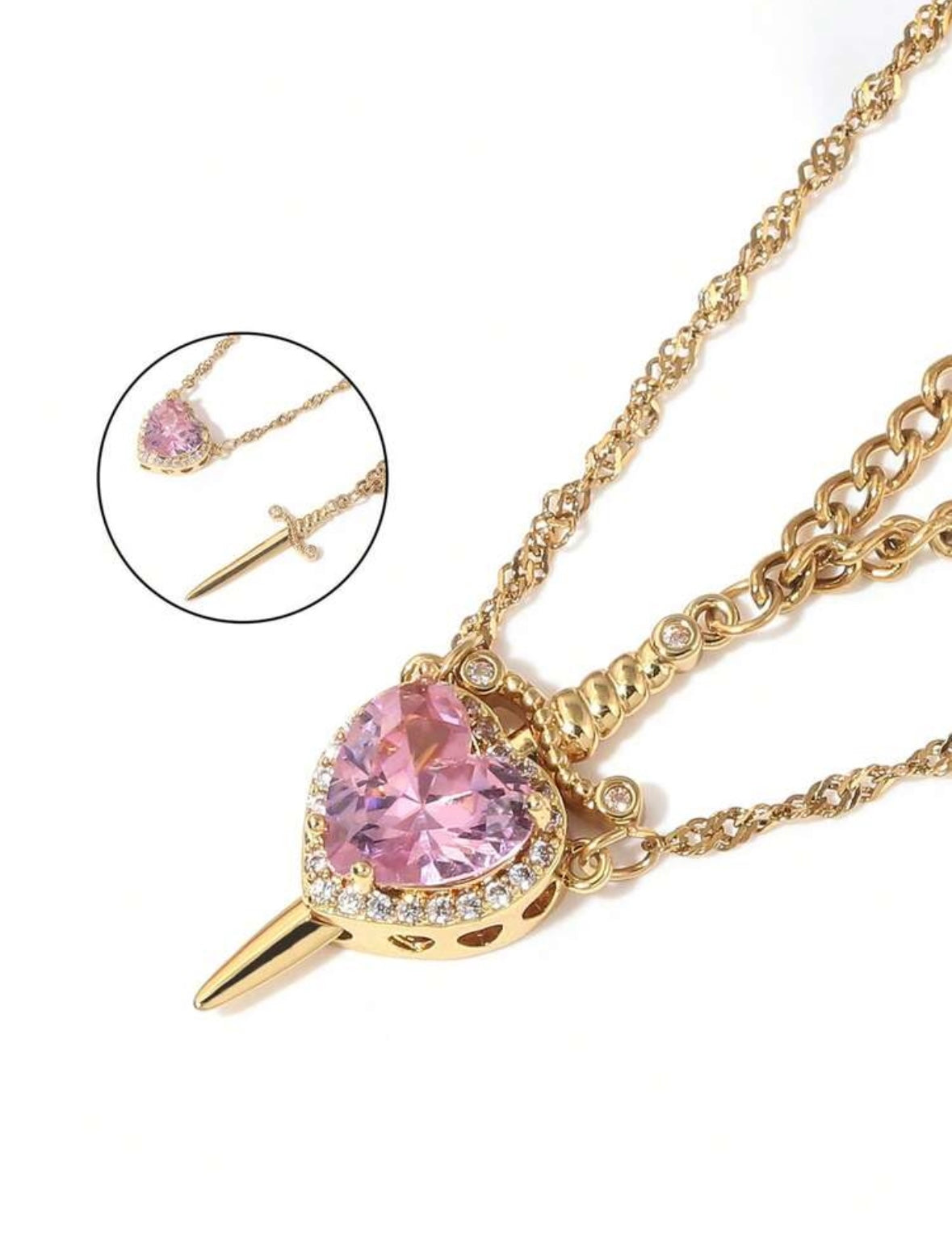 Set 2 collares CORAZÓN Y ESPADA