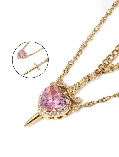 Set 2 collares CORAZÓN Y ESPADA