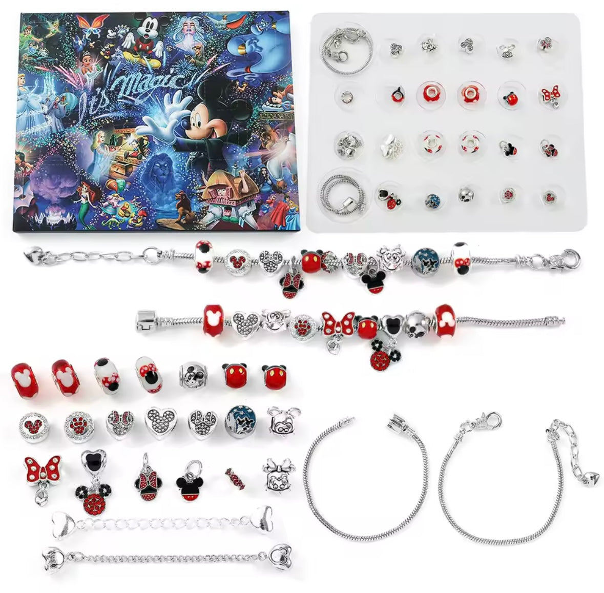 Calendario de adviento DISNEY - CHARMS Y PULSERA estilo pandora