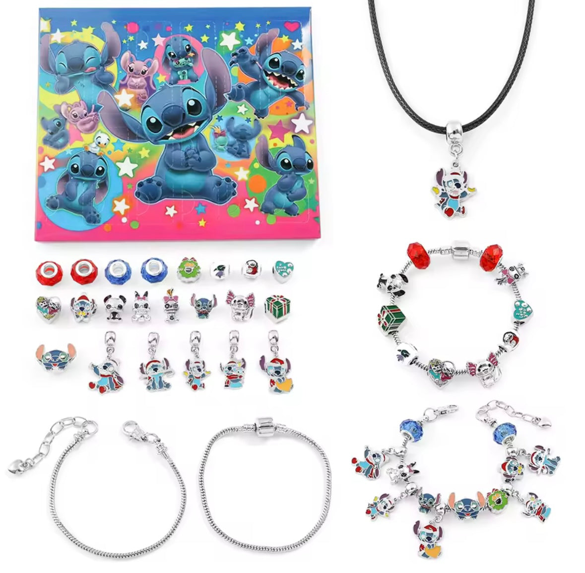 Calendario de adviento STITCH -CHARMS Y PULSERA estilo pandora