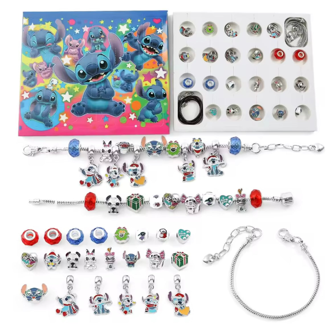 Calendario de adviento STITCH -CHARMS Y PULSERA estilo pandora