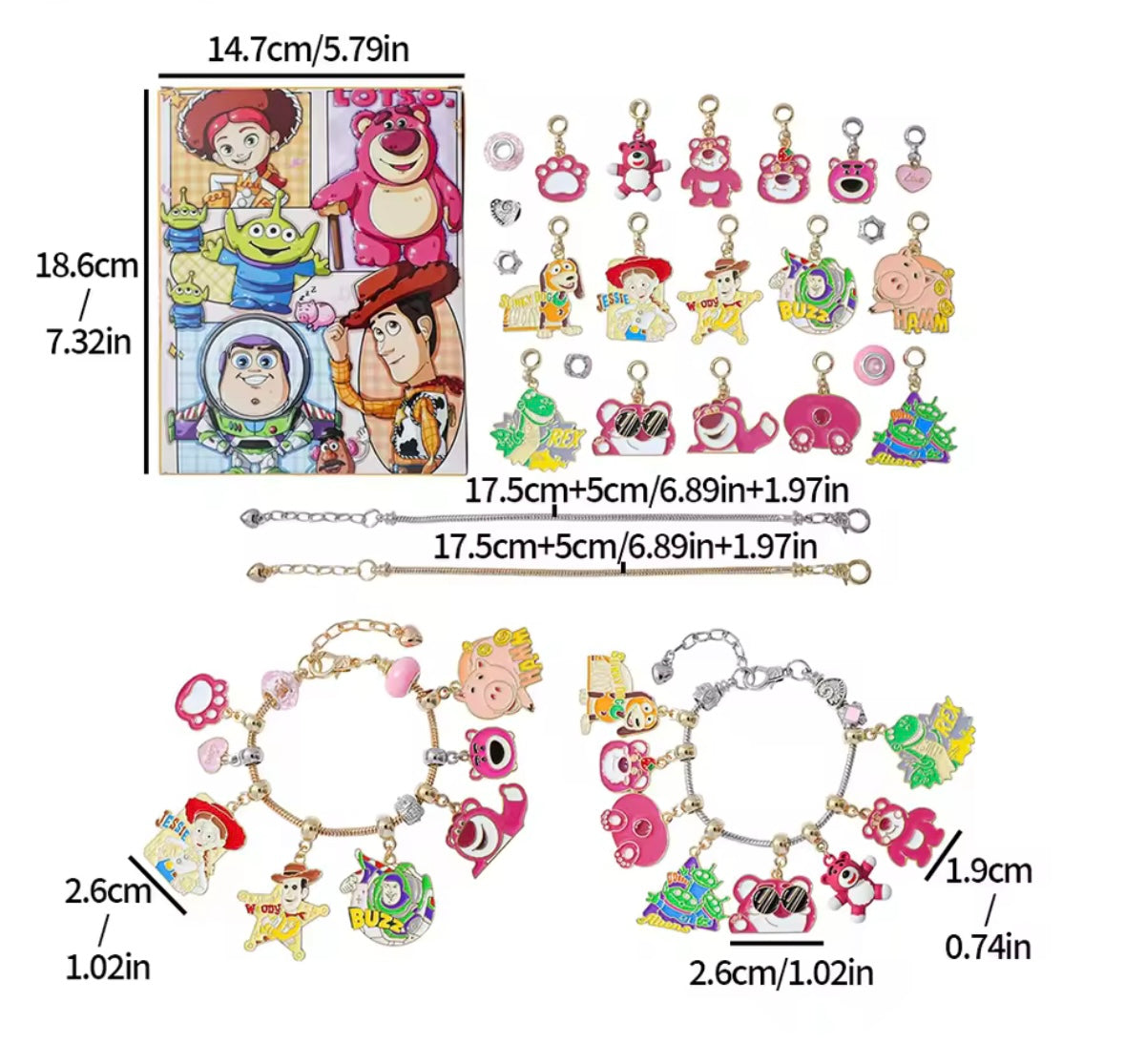 Calendario de adviento TOY STORY - CHARMS Y PULSERA estilo pandora