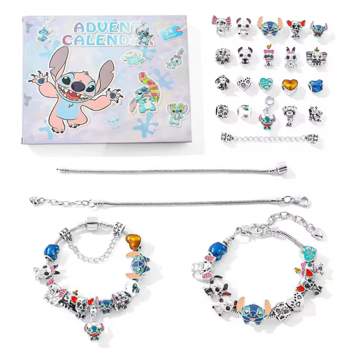 Calendario de adviento STITCH -CHARMS Y PULSERA estilo pandora