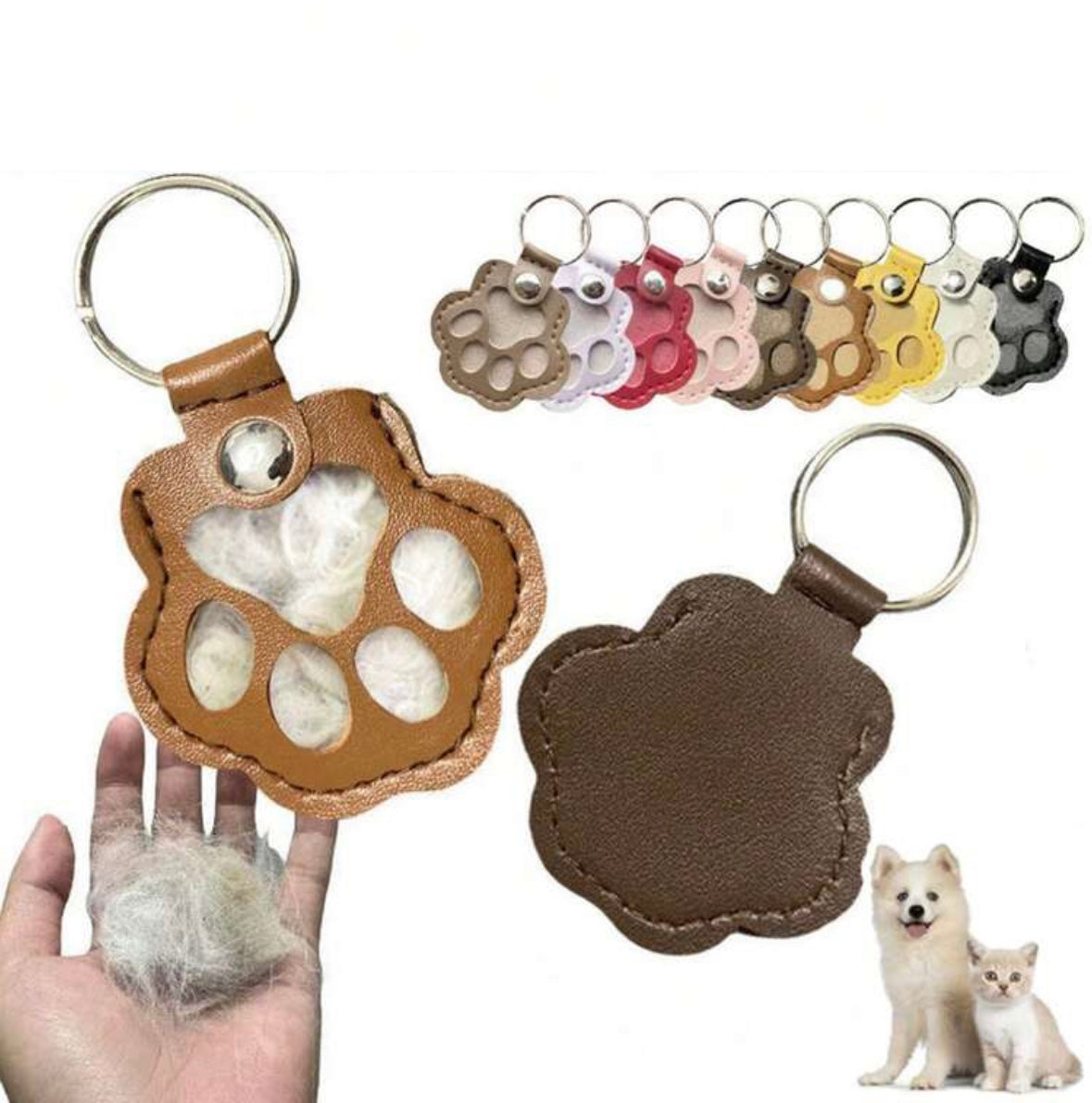 Llavero Patita para Guardar Pelito de Mascota | Recuerdo Personalizado