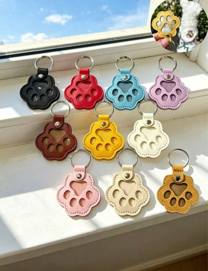 Llavero Patita para Guardar Pelito de Mascota | Recuerdo Personalizado