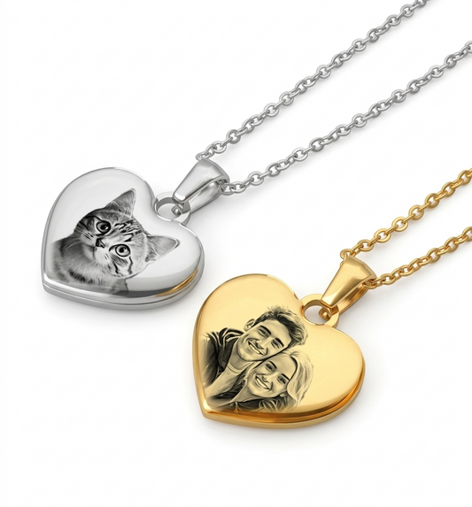 Collar corazón con imagen personalizada